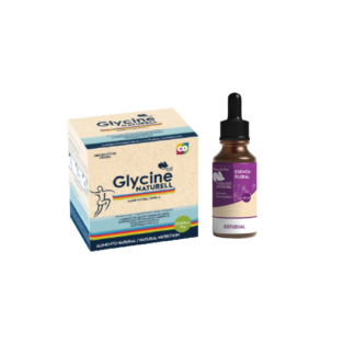 Caja de glycine y frasco de gotas estudial, medicamentos homeopÃ¡ticos para recuperar energÃ­a