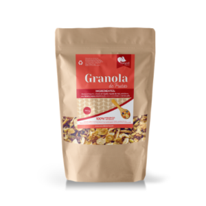 Paquete de granola con frutos secos. Ayuda a subir de peso de manera saludable
